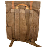Leather and Waxed Canvas Backpack