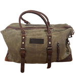 Leather and Waxed Canvas Duffle Bag