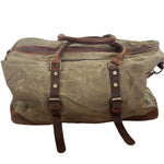 Leather and Waxed Canvas Duffle Bag