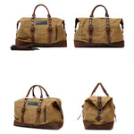 Leather and Waxed Canvas Duffle Bag