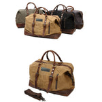 Leather and Waxed Canvas Duffle Bag