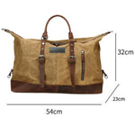 Leather and Waxed Canvas Duffle Bag