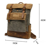 Leather and Waxed Canvas Backpack
