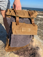 Leather and Waxed Canvas Backpack