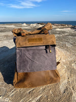 Leather and Waxed Canvas Backpack