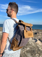Leather and Waxed Canvas Backpack