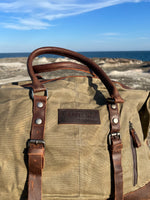 Leather and Waxed Canvas Duffle Bag
