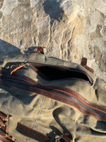 Leather and Waxed Canvas Duffle Bag