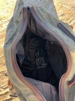 Leather and Waxed Canvas Duffle Bag