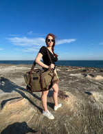 Leather and Waxed Canvas Duffle Bag