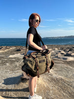 Leather and Waxed Canvas Duffle Bag