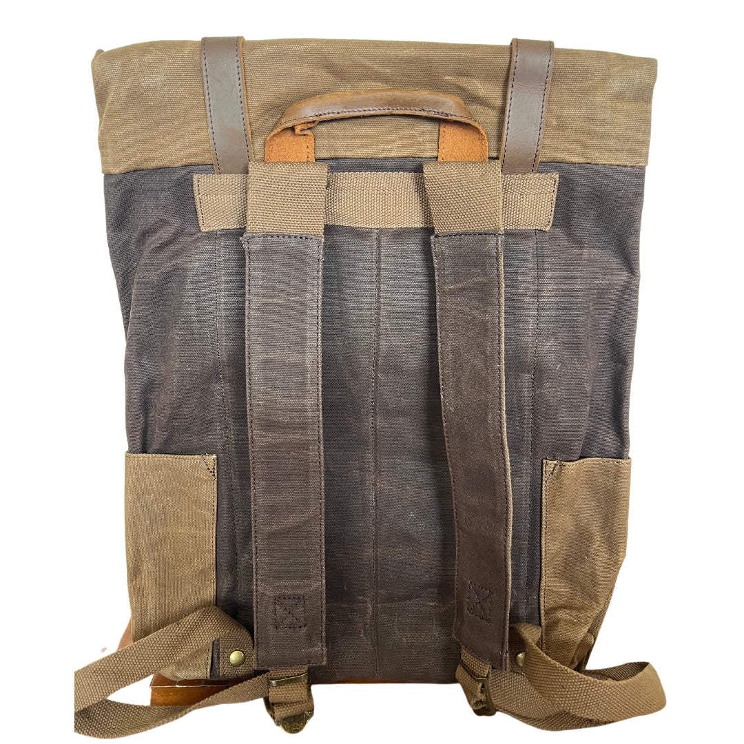Leather and Waxed Canvas Backpack