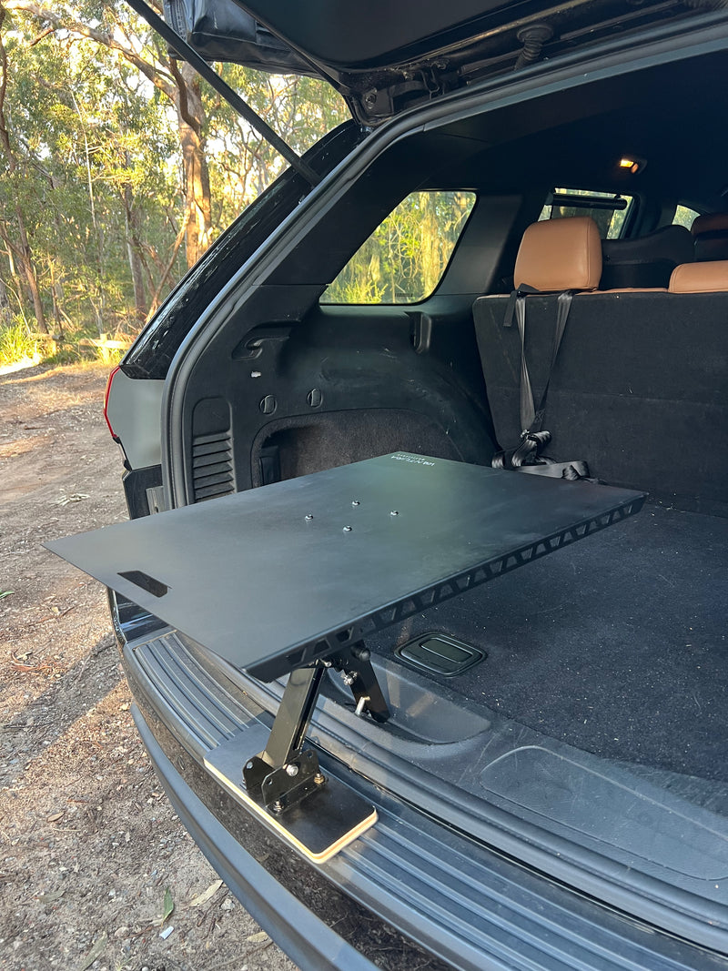 Heavy-Duty Metal Bootlid Camping Table + 1000D Waterproof Carry Bag Kit