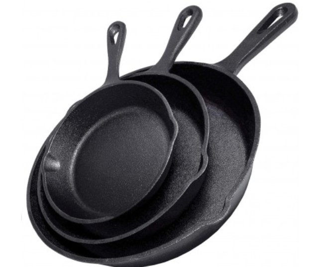 Cast Iron 3-piece Frying Pans