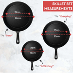 Cast Iron 3-piece Frying Pans